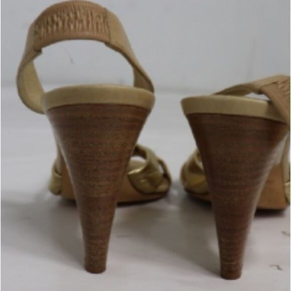 Kate Spade Gold nude Open Toe Slingback Heels - Picture 7 of 10